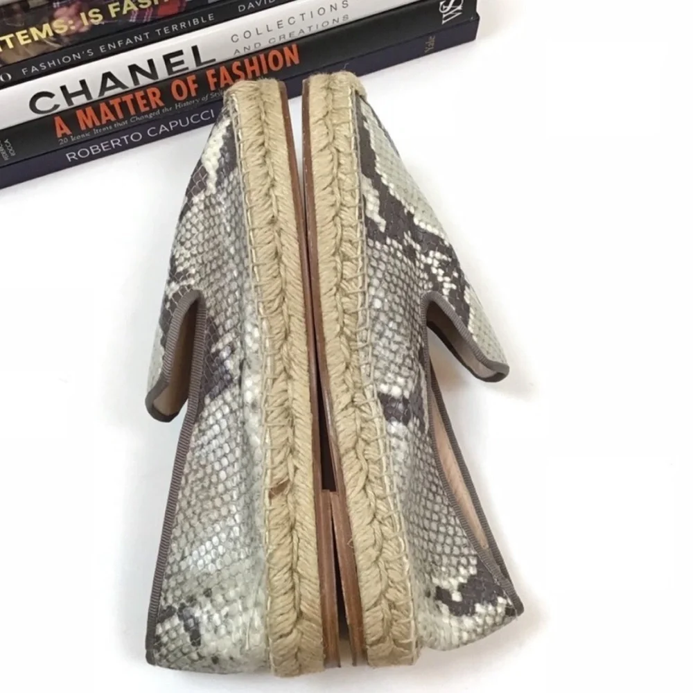 Elyse Walker Flats Blair Espadrille Snake Slip On Shoes